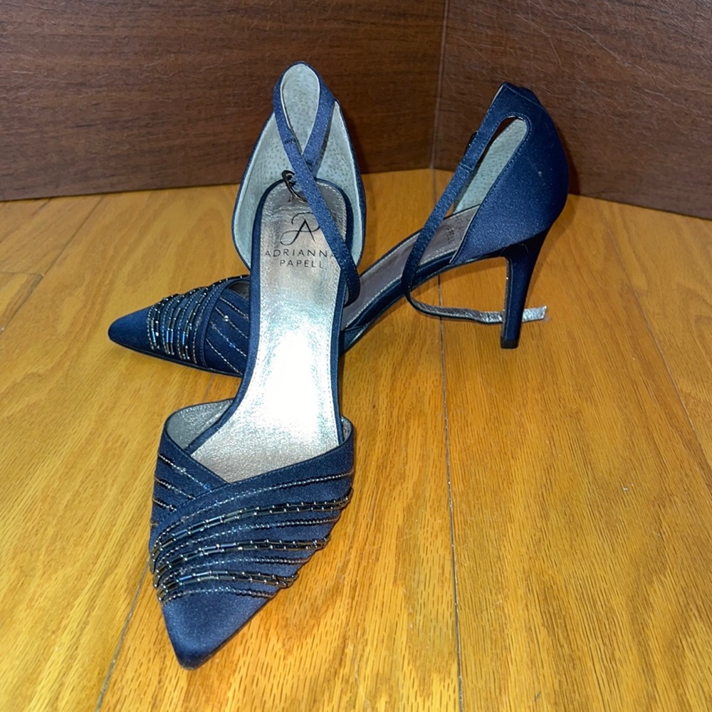 Blue beaded heels